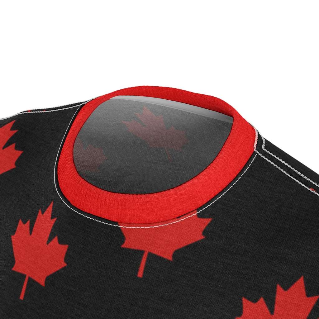 All Maple-Leafed Out Unisex AOP Cut & Sew Tee Black TeeSpect