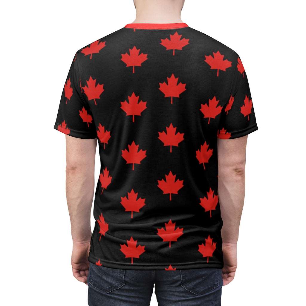 All Maple-Leafed Out Unisex AOP Cut & Sew Tee Black TeeSpect