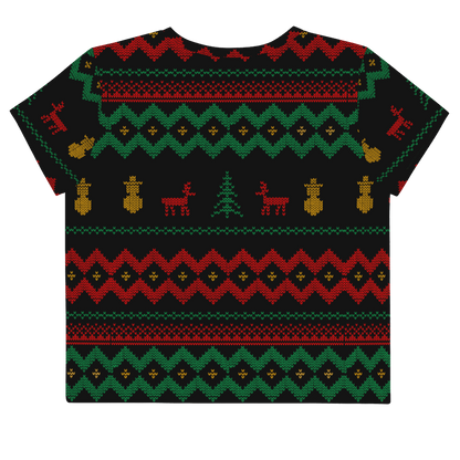 Christmas Merry Sweater Crop Tee TeeSpect