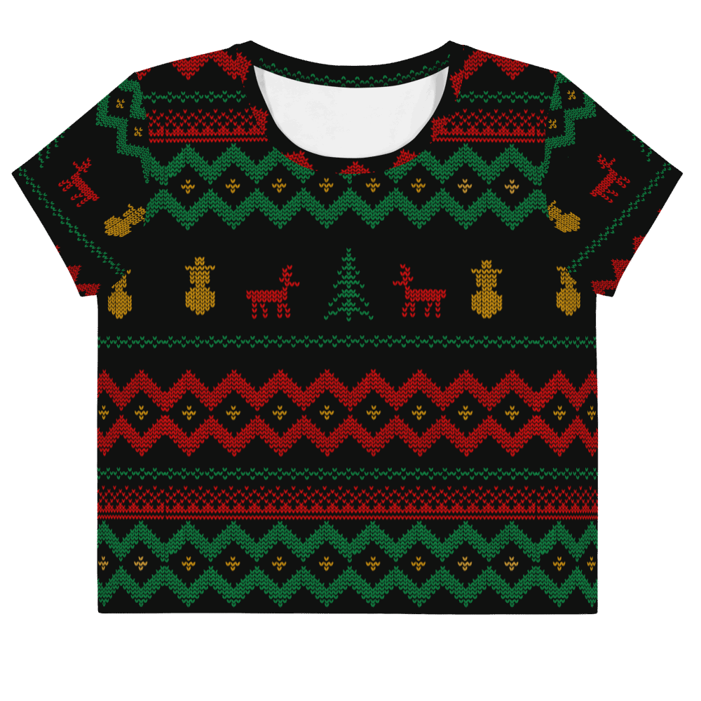 Christmas Merry Sweater Crop Tee TeeSpect