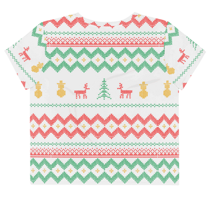 Christmas Merry Sweater White Crop Tee TeeSpect