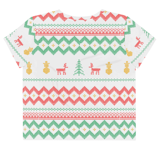Christmas Merry Sweater White Crop Tee TeeSpect