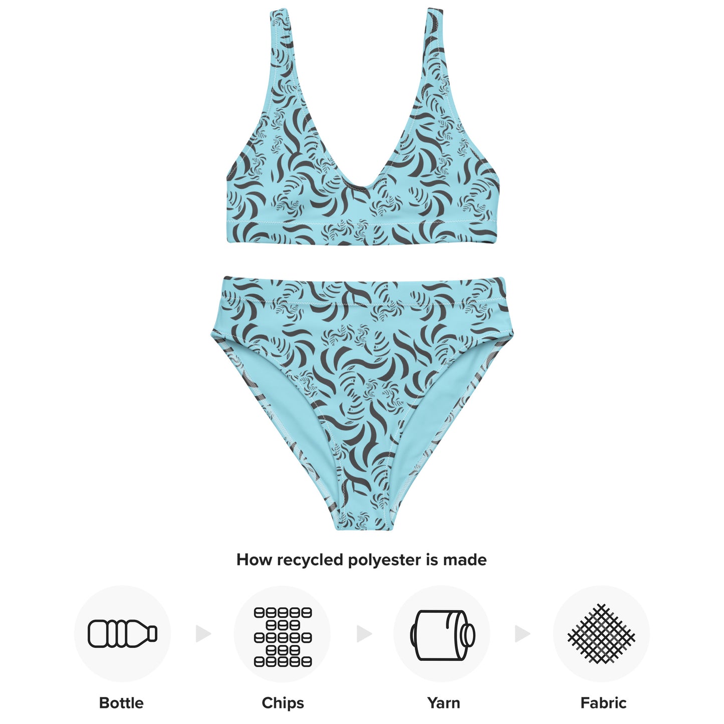 Find Zebra Recycled High-Waisted Bikini Multiple Colors
