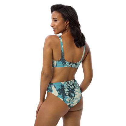 Tri Color Floral Recycled High-Waisted Bikini