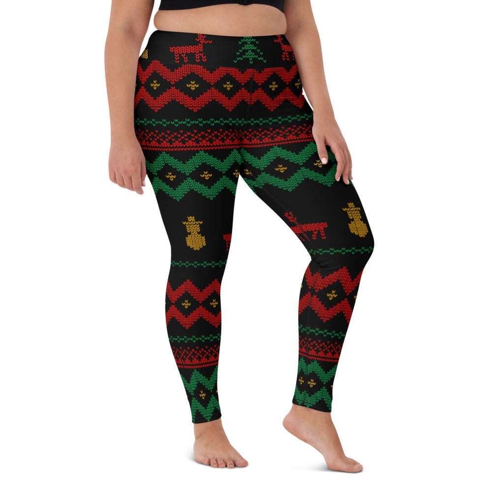 Christmas Merry Sweater Yoga Leggings TeeSpect
