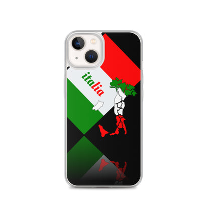 Elegant Italia - Italy Flag And Map iPhone Black Case