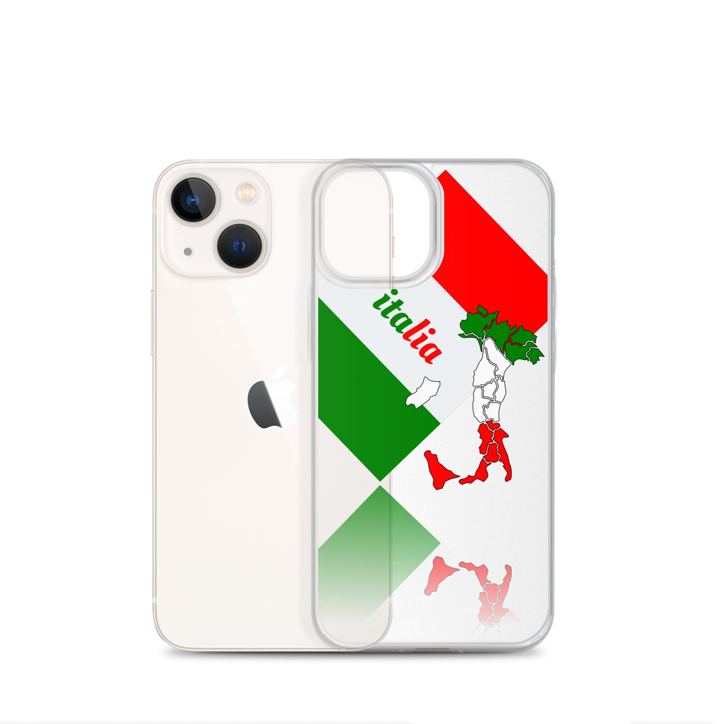 Elegant Italia - Italy Flag And Map Clear iPhone Case