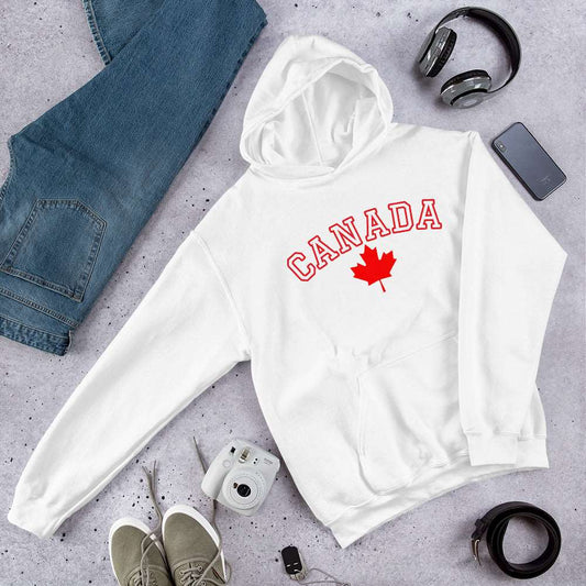 Bold Canada And Maple Leaf, Soft Feel, Double Stitched, Smooth, Stylish Unisex Heavy Blend Hoodie TeeSpect