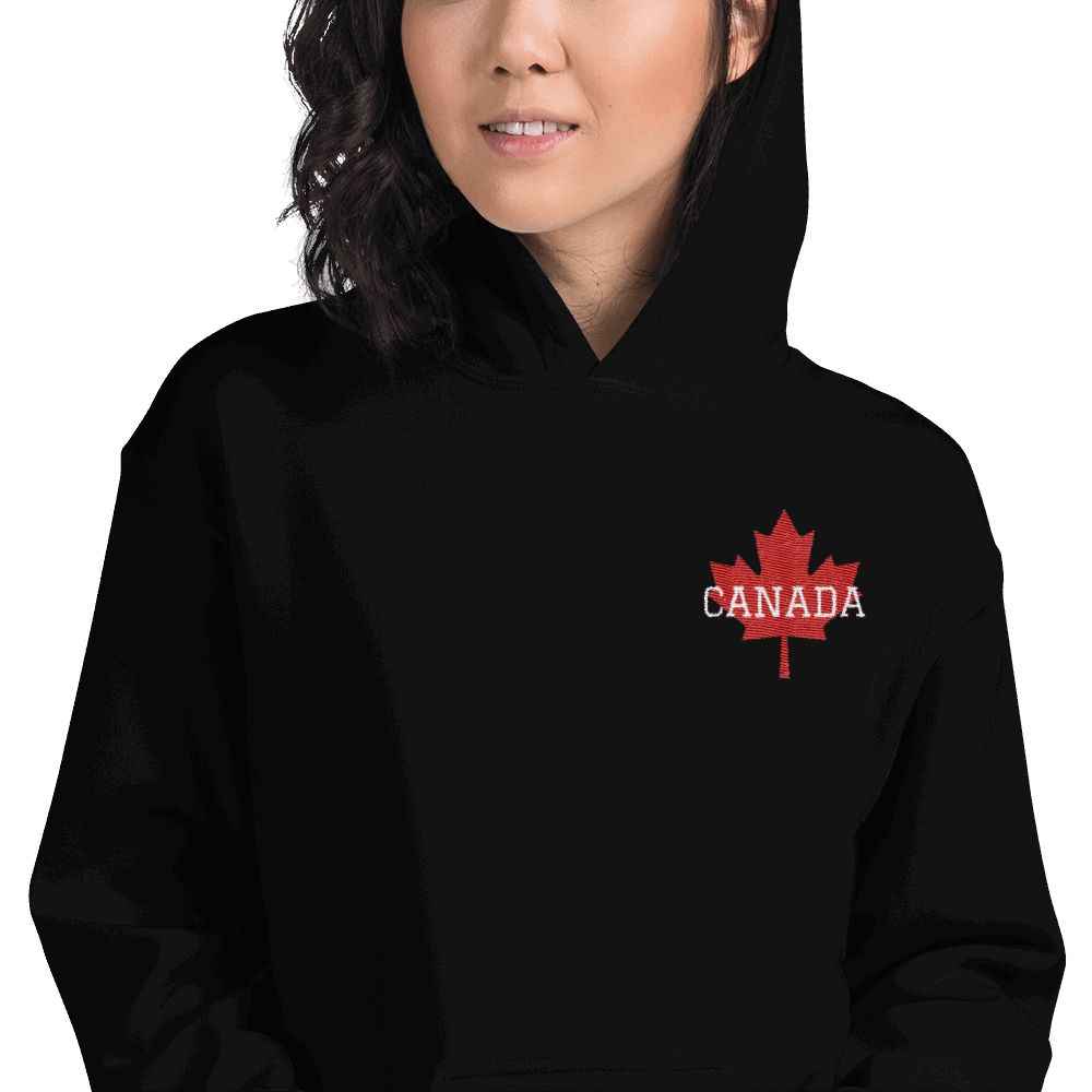 Bold CANADA Maple Leaf Embroidered Unisex Heavy Blend Hoodie TeeSpect