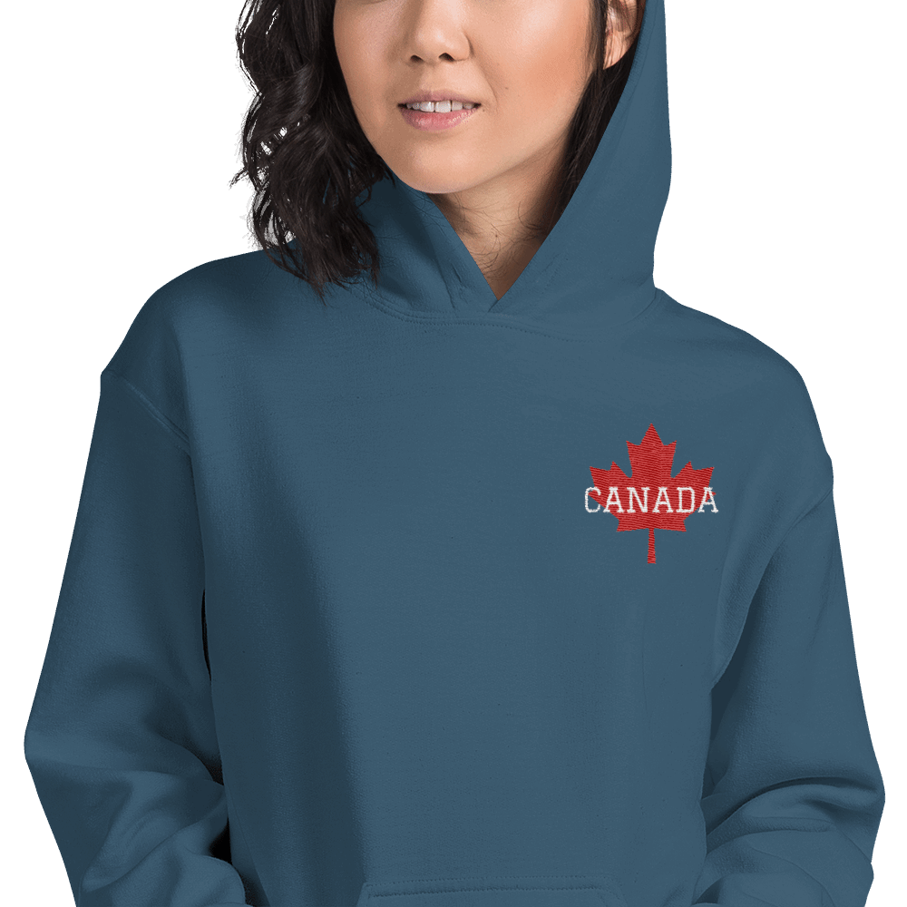 Bold CANADA Maple Leaf Embroidered Unisex Heavy Blend Hoodie TeeSpect