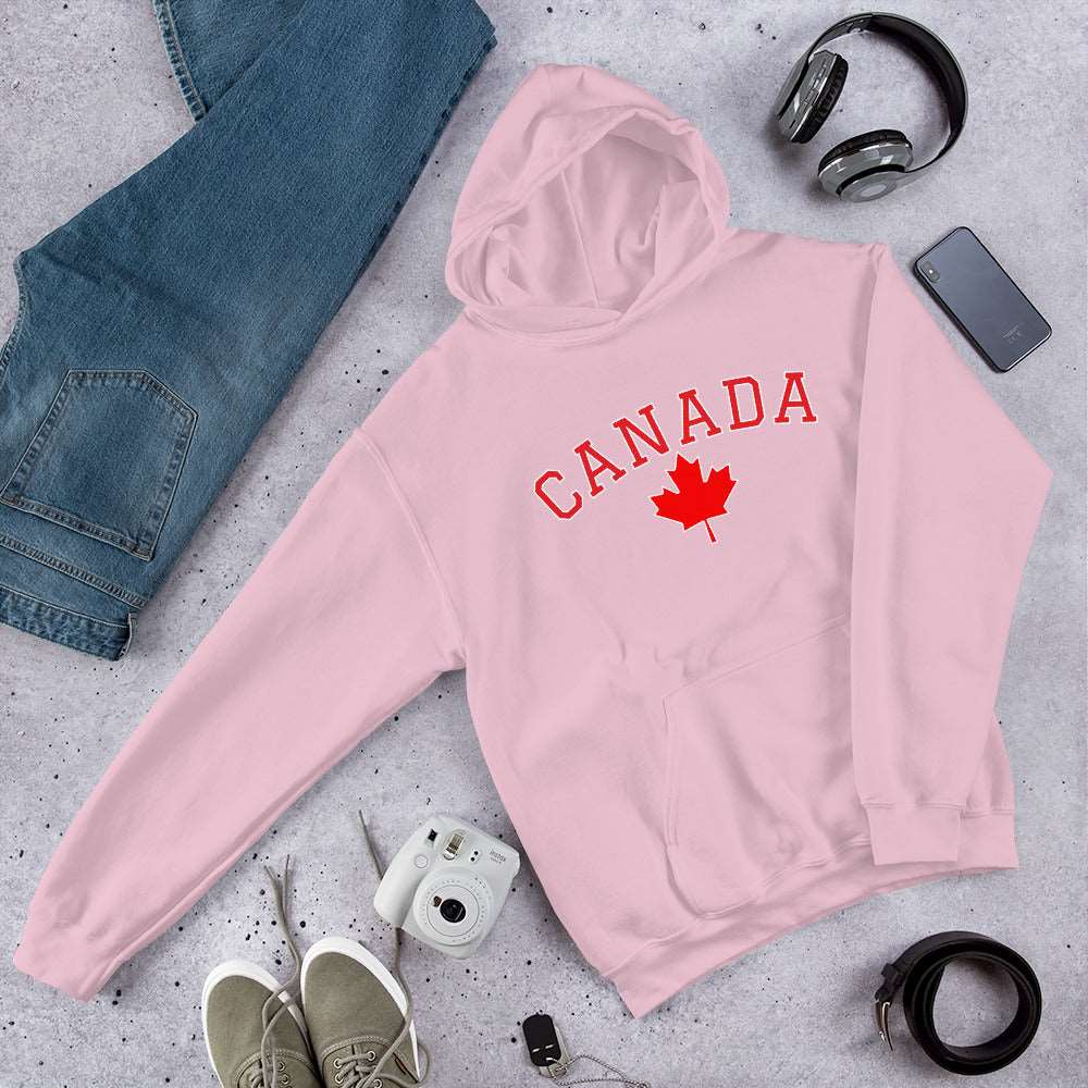 Bold Canada And Maple Leaf, Soft Feel, Double Stitched, Smooth, Stylish Unisex Heavy Blend Hoodie TeeSpect