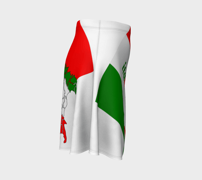 Elegant Italia - Italy Flag And Map White Flare Skirt TeeSpect