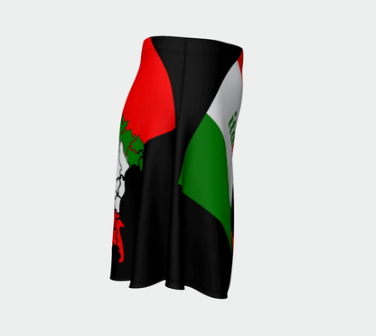 Elegant Italia - Italy Flag And Map Flare Skirt TeeSpect
