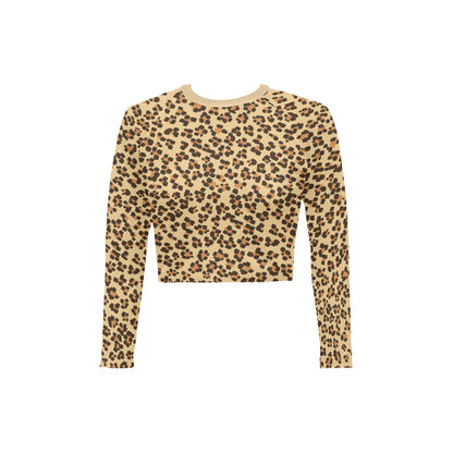 Leopard On Long Sleeve Bikini Top