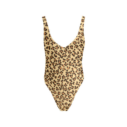 Leopard On Sexy Low Back One-Piece Swimsuit