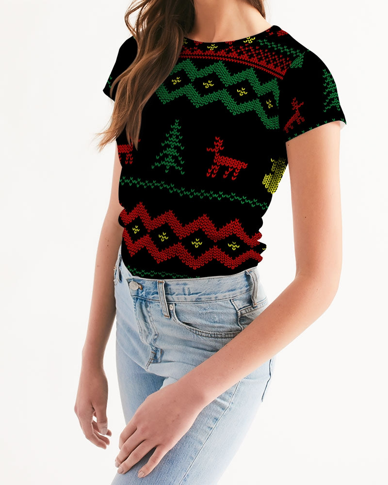 Christmas Merry Sweatshirt (Sweater) Black Women's Tee TeeSpect