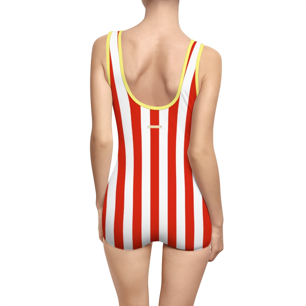 Striped Red Women's Vintage Swimsuit TeeSpect