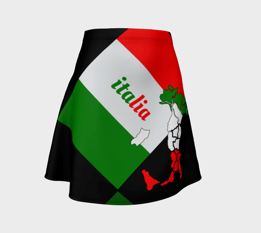 Elegant Italia - Italy Flag And Map Flare Skirt TeeSpect