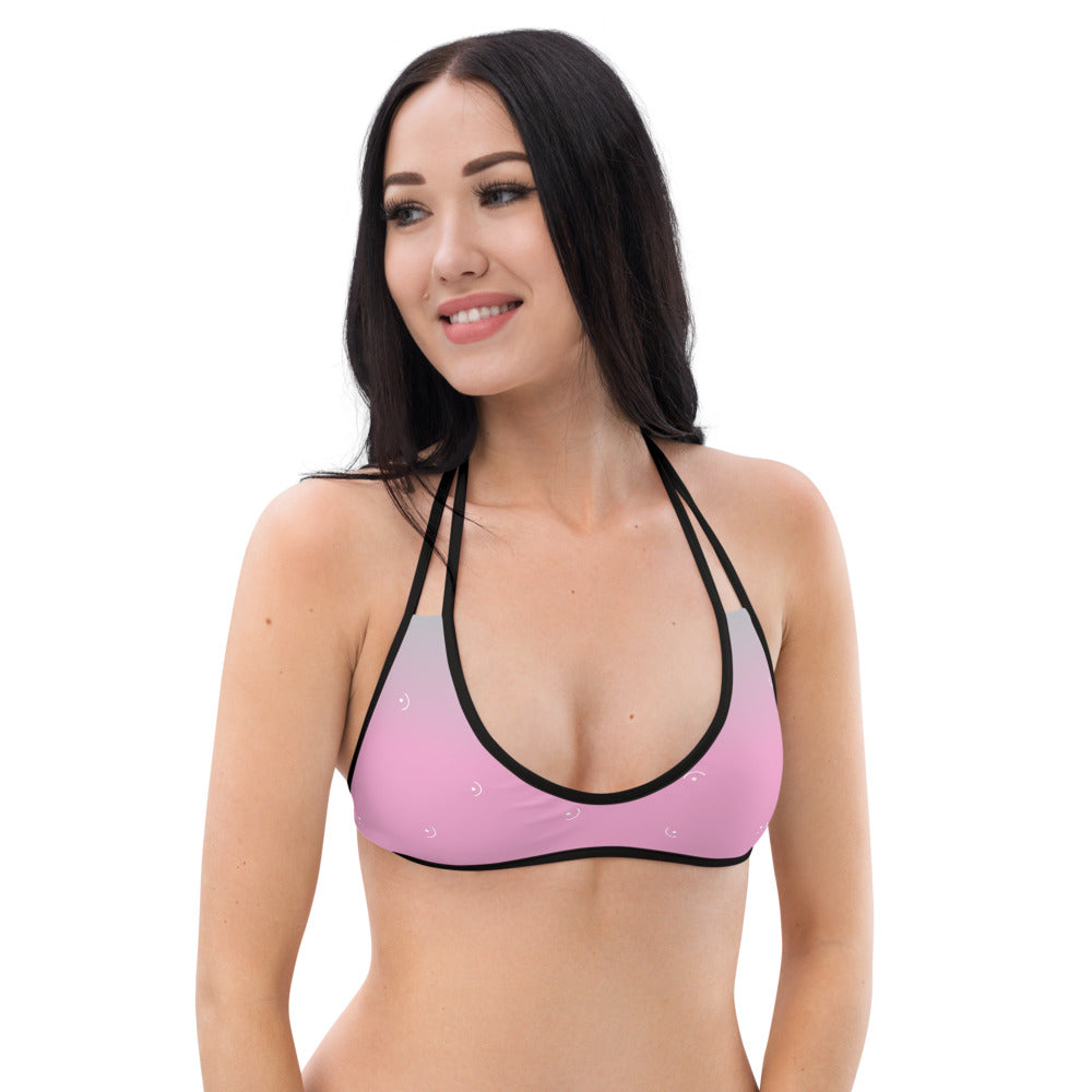 Semi Circle Comfy, Reversible Bikini Top With Adjustable Straps TeeSpect