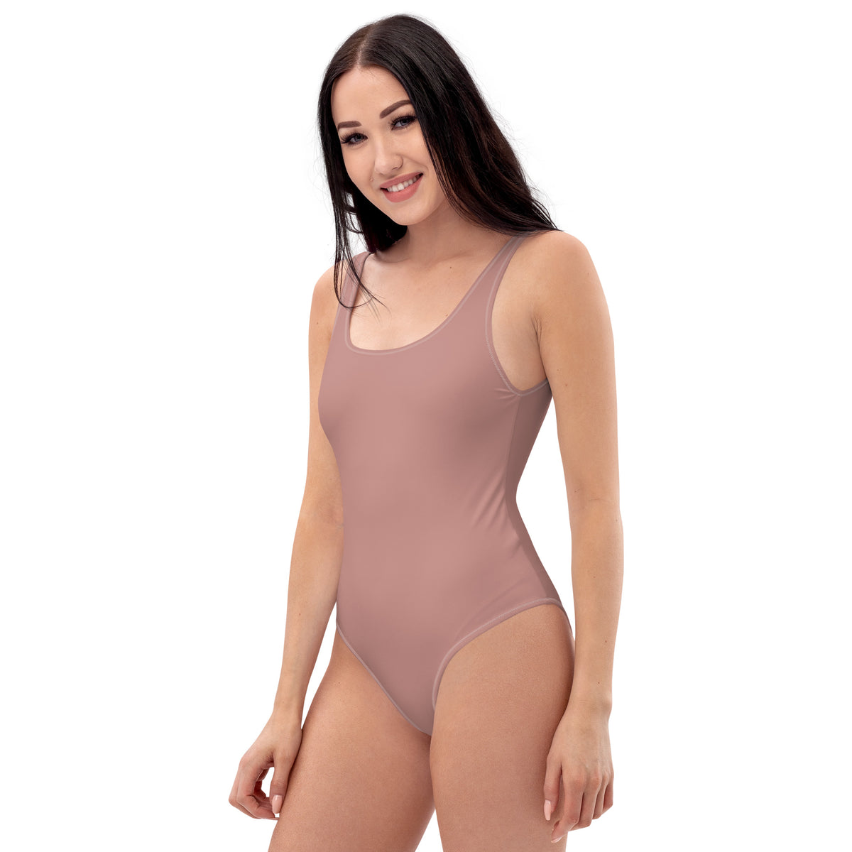 Multiple Nude Natural Skin Tone Colored Smooth Fabric, Cheeky Fit One-Piece Comfortable Swimsuit TeeSpect