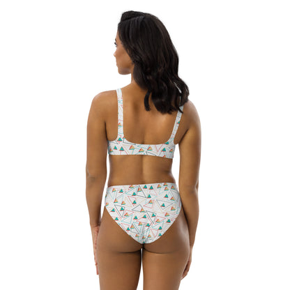 Triangular Candied Recycled High-Waisted Bikini - Multiple Colors