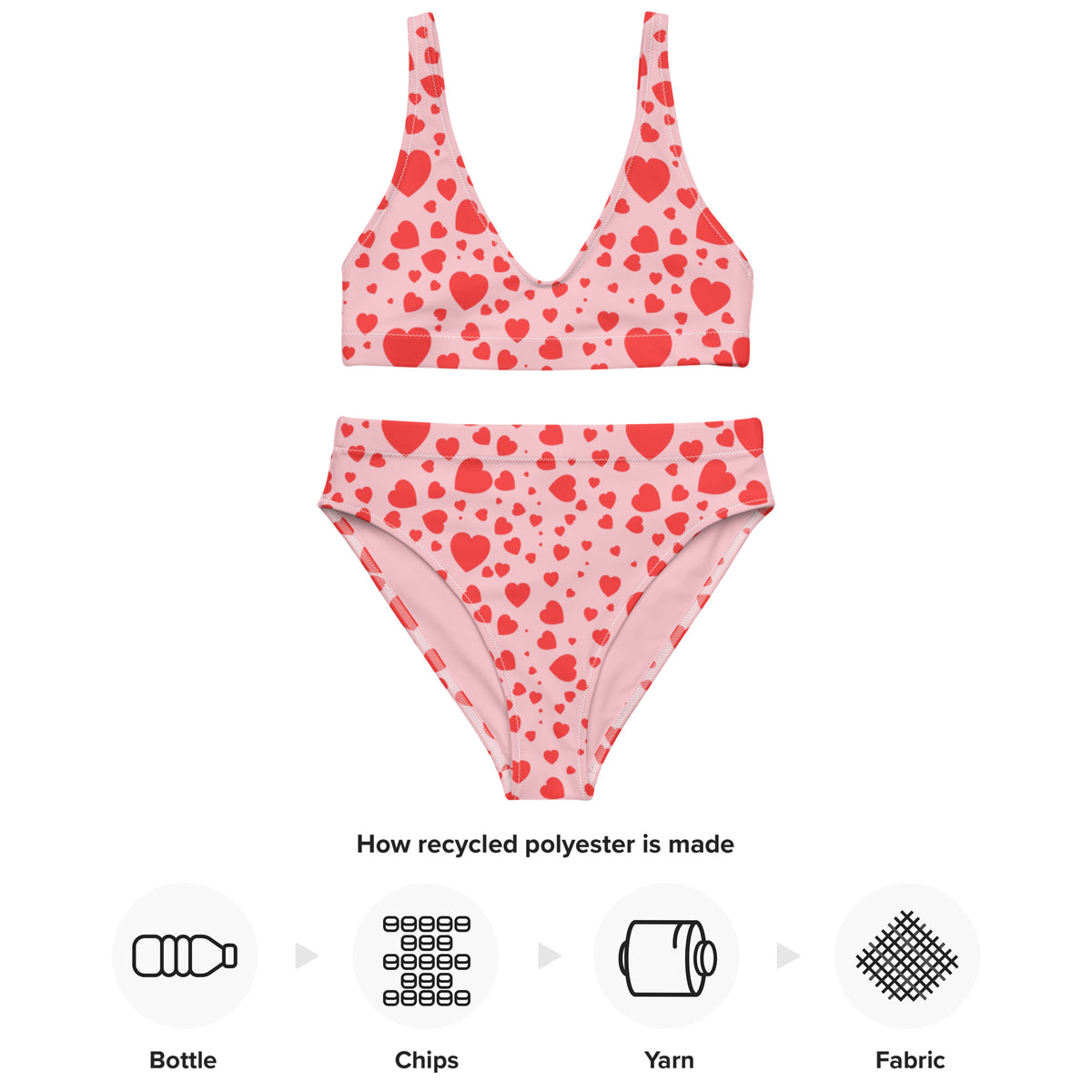 Plenty Hearts Aflutter Recycled High-Waisted Bikini