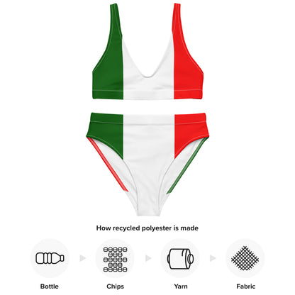 Italy - Italia Flag Recycled High-Waisted Bikini