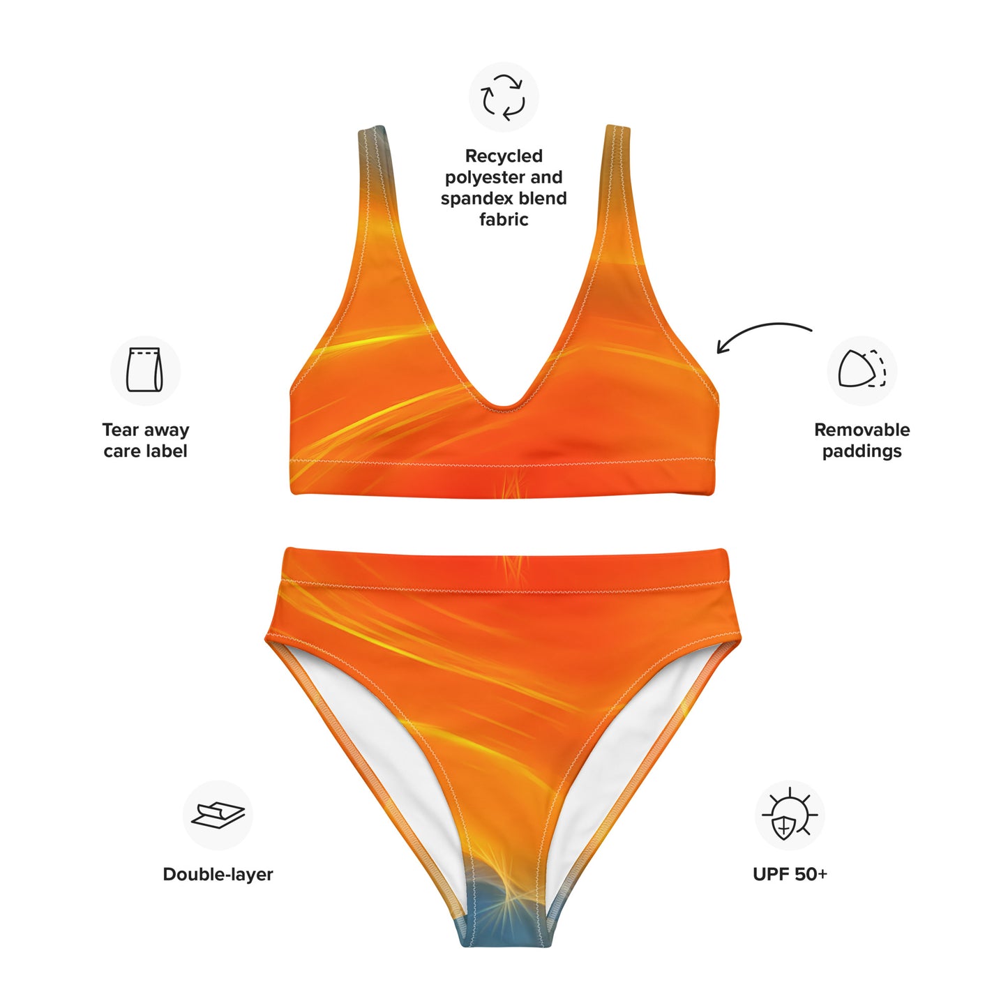 City Orange Recycled High-Waisted Bikini
