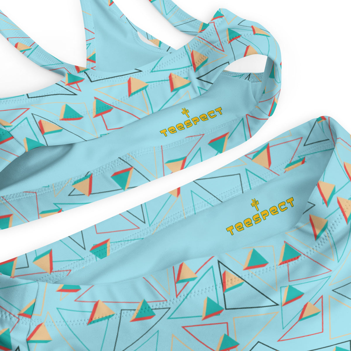 Triangular Candied Recycled High-Waisted Bikini - Multiple Colors