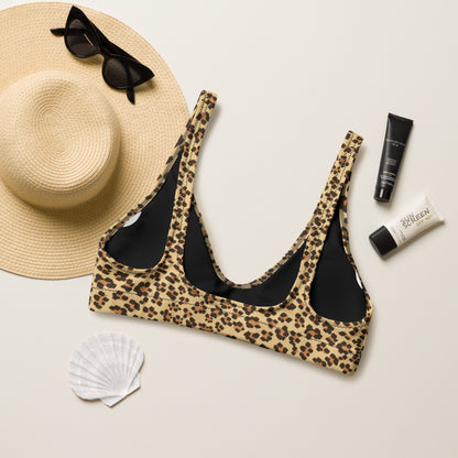 Leopard On Recycled Padded Bikini Top