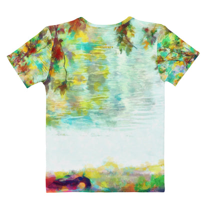 She's In Moment Watercolor All-Over Print Women's Crew Neck T-Shirt