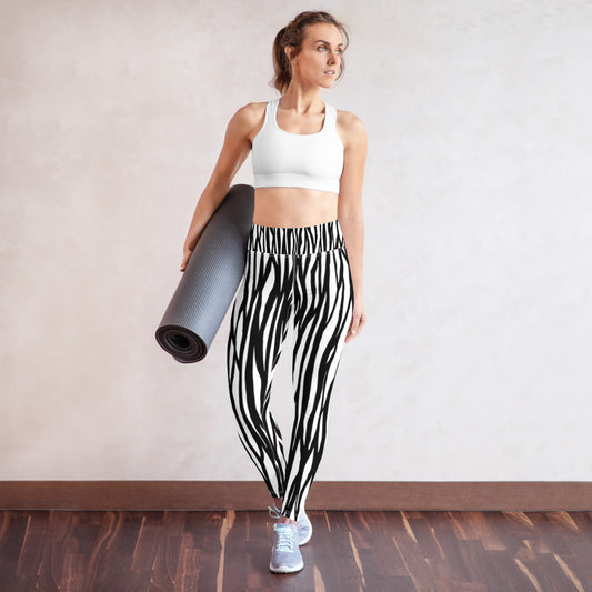 Zebra Print Yoga Leggings - With Pockets TeeSpect
