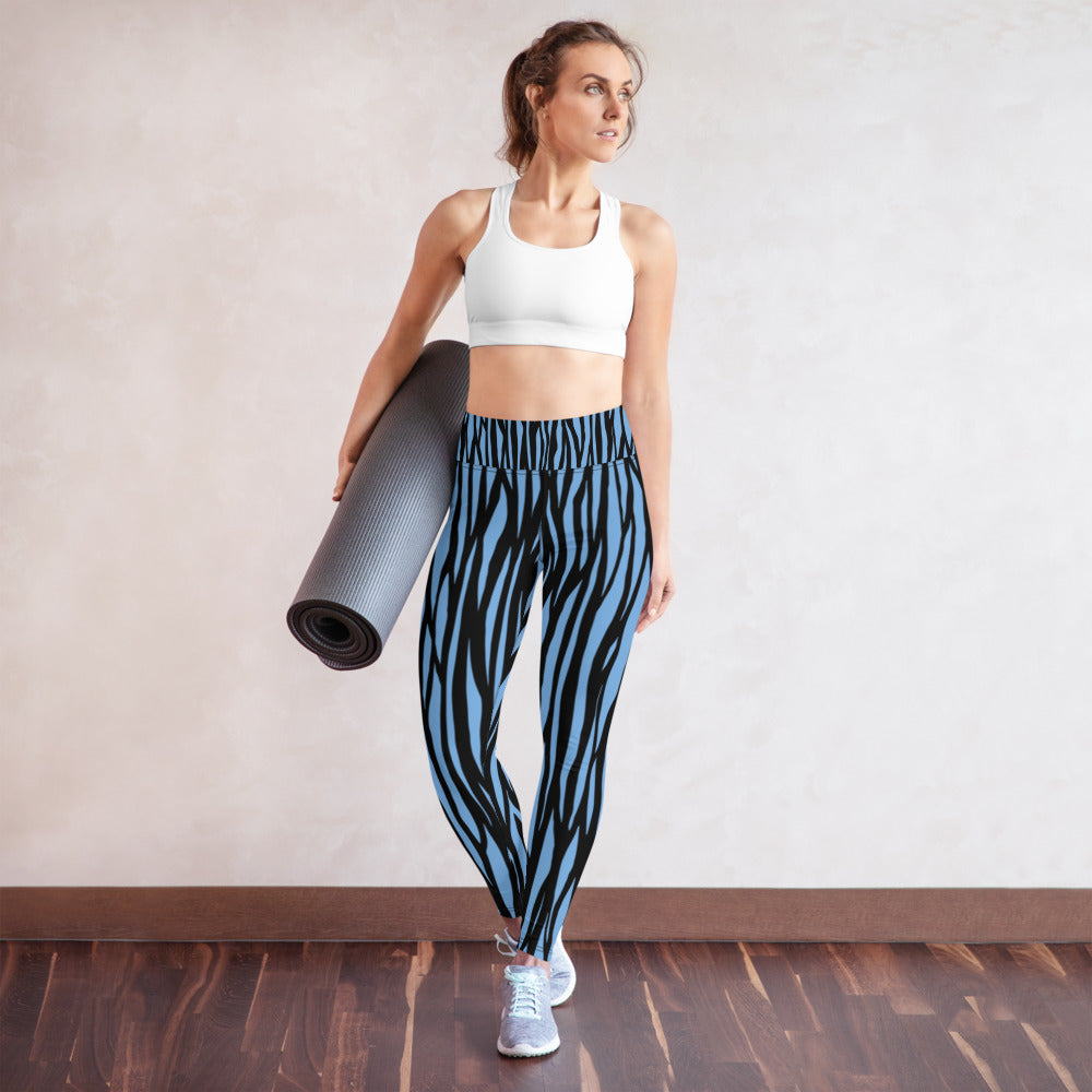 Zebra Print Yoga Leggings - With Pockets TeeSpect
