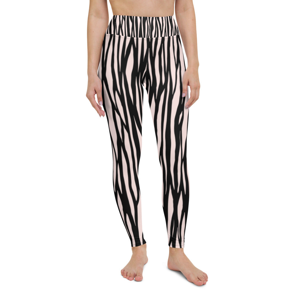 Zebra Print Yoga Leggings - With Pockets TeeSpect