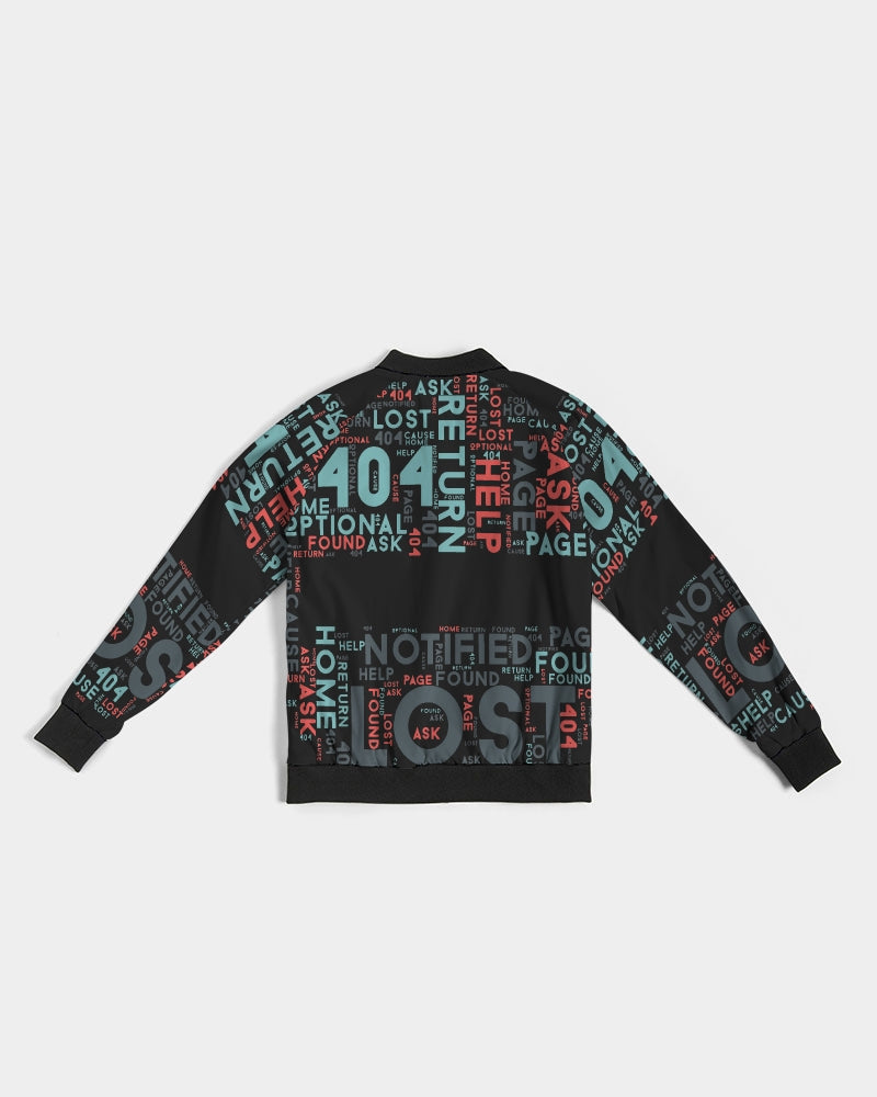 404 Error Page Text In Stop Sign Black Women's Bomber Jacket TeeSpect