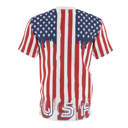 USA Dripping Flag Unisex AOP Cut & Sew Tee TeeSpect