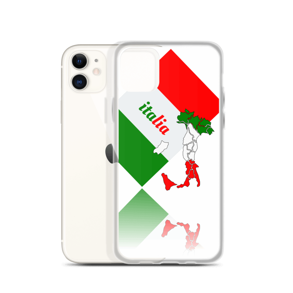 Elegant Italia - Italy Flag And Map iPhone White Case TeeSpect