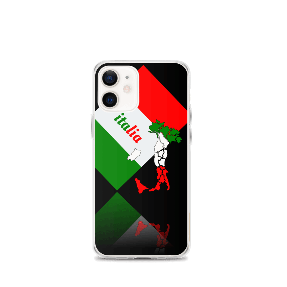 Elegant Italia - Italy Flag And Map iPhone Black Case TeeSpect