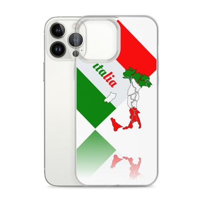 Elegant Italia - Italy Flag And Map iPhone White Case TeeSpect