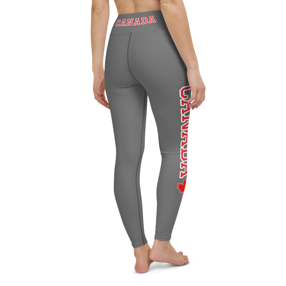 Bold Canada And Maple Leaf Super Soft, Stretchy, Comfortable All Over Print Yoga Leggings With Pockets TeeSpect