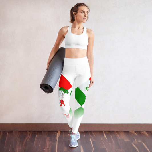 Elegant Italia - Italy Flag And Map All-Over Print Super Soft, Stretchy, Comfortable Yoga Leggings With Pockets TeeSpect