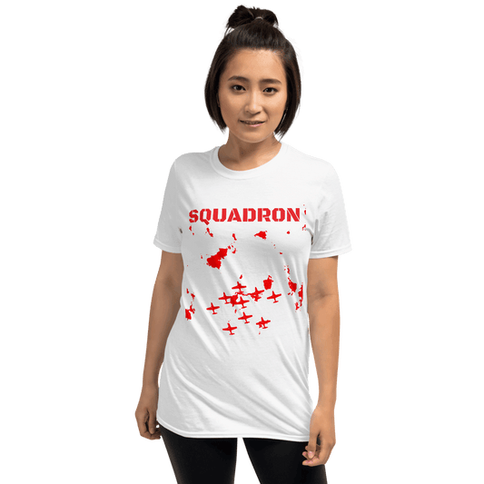 Custom Text Fighter Plane Squadron Personalized Unisex Basic Softstyle Short Sleeve T-Shirt TeeSpect