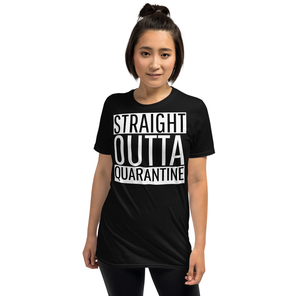 Straight Outta Quarantine Unisex, Soft Cotton, Softstyle Short-Sleeve T-Shirt TeeSpect
