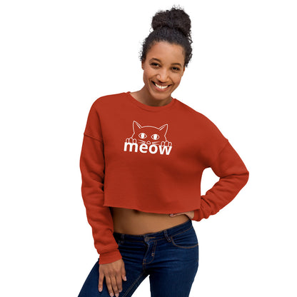 Cat Face Meow Comfortable And Fashionable Cropped Sweatshirt TeeSpect