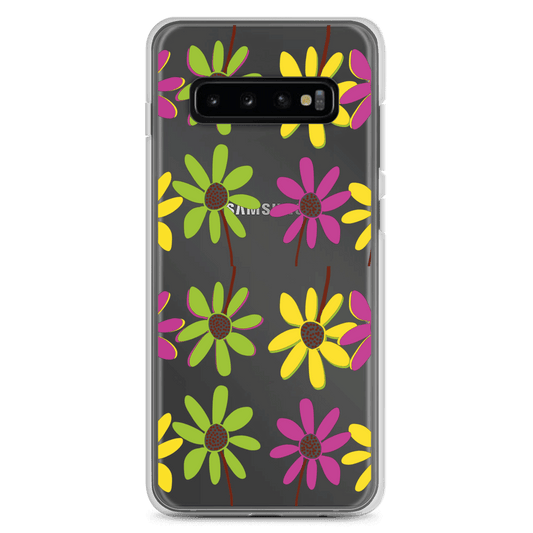 Samsung Colourful Hand Drawn Flower Petals Clear Case TeeSpect