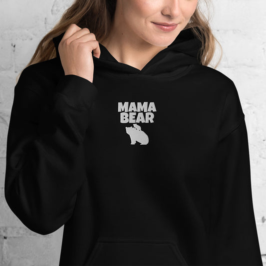 BOLD Mama Bear Embroidered Multiple Colors Mothers, Mom, Mother's Day Soft, Smooth, And Stylish Heavy Blend Hoodie TeeSpect