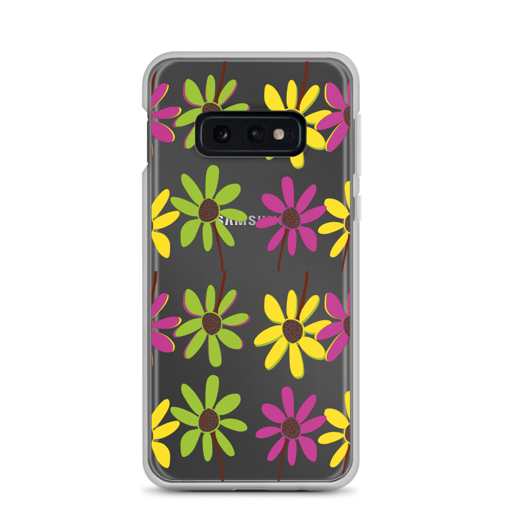 Samsung Colourful Hand Drawn Flower Petals Clear Case TeeSpect