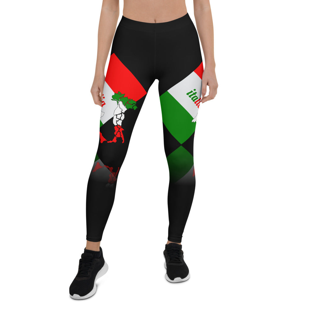 Elegant Italia - Italy Flag And Map Stylish, Durable, Women's Leggings TeeSpect