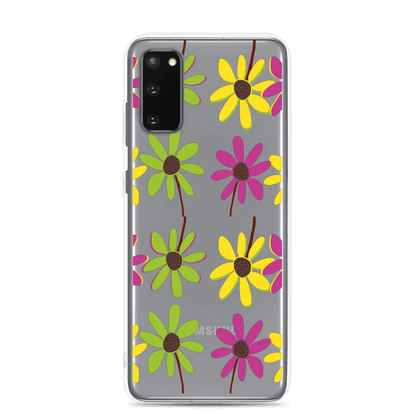 Samsung Colourful Hand Drawn Flower Petals Clear Case TeeSpect