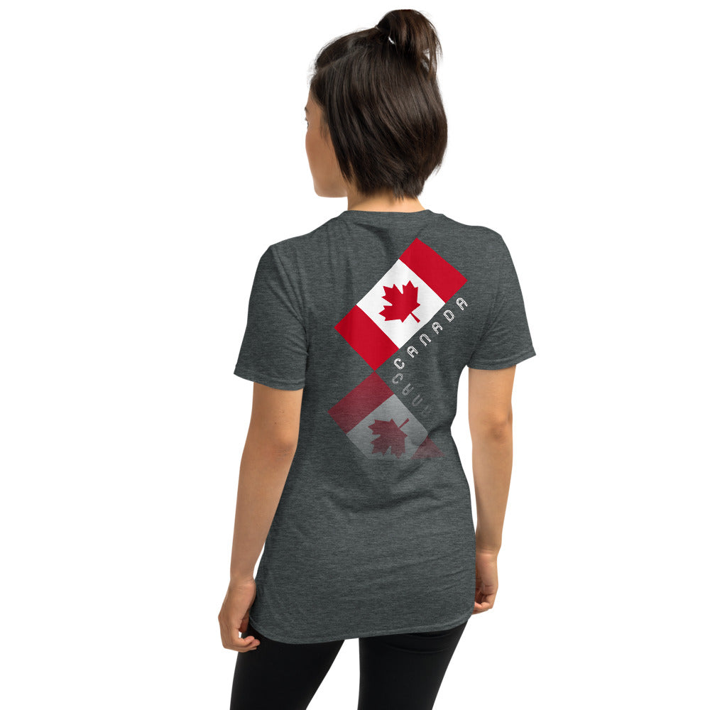 Elegant Maple Leaf Canada Front Back Unisex Basic Short Sleeve T-Shirt TeeSpect
